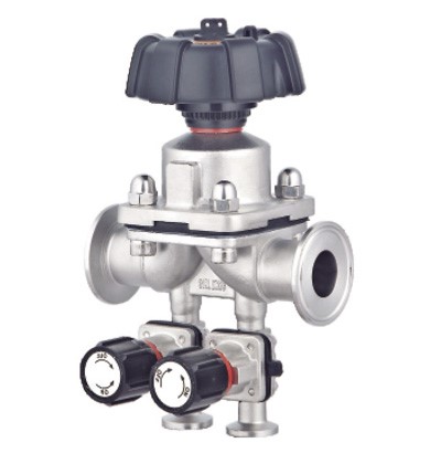 Diaphragm valve double head disinfection