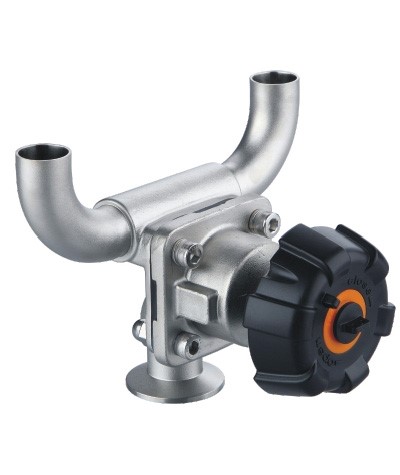 U-shaped three-way diaphragm valve