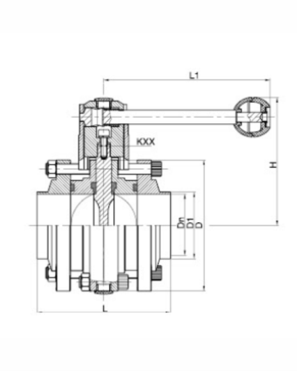Three-Piece Butterfly Valve