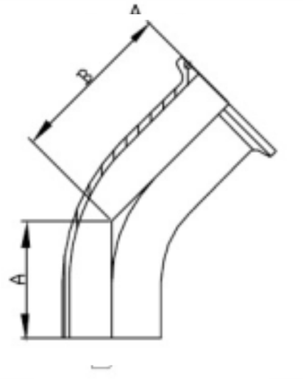 L2KM Clamp X Weld 45° Elbow