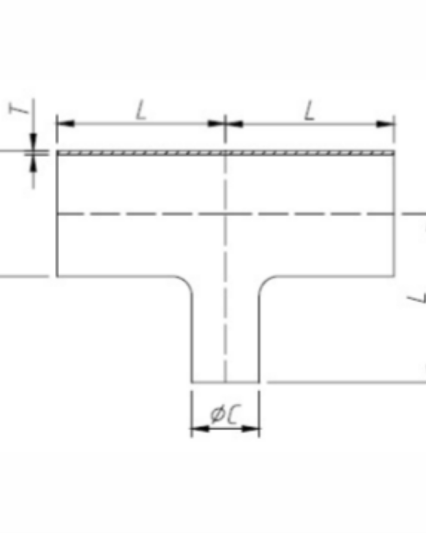 DL7RW Reducing tee with straight-end