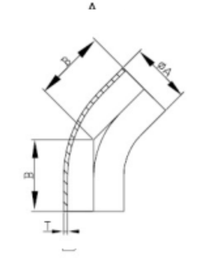 L2KS Polished Long Elbow 45 ° With Tangent