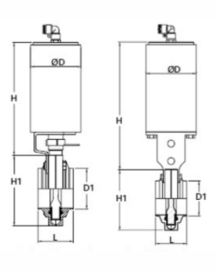 Pneumatic Weld Butterfly Valve