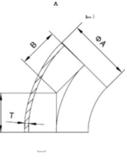 2WK Bend 45°,No Tangent