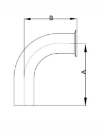 2CM Weld X Tri-Clamp 90° Elbow
