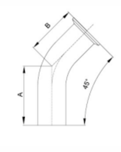 2KM Clamp X Weld 45° Elbow
