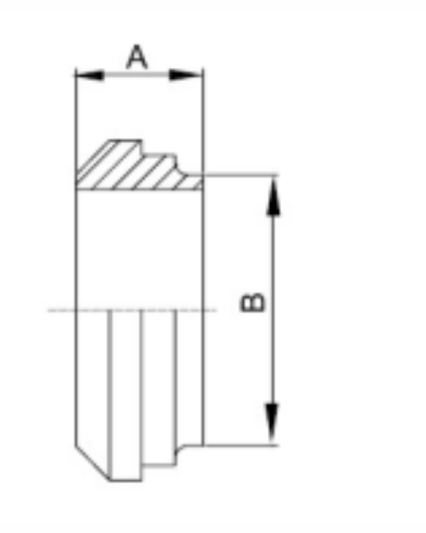 14PRF Short Plain Bevel Seat Weld Ferrules