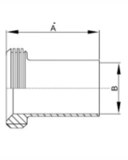 15WL Light Wall Tank Threaded Bevel Seat Ferrules