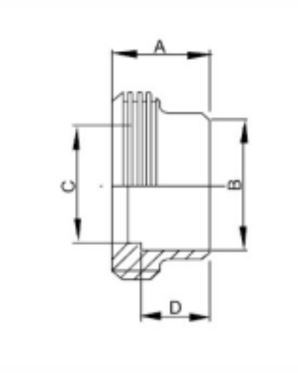 15 Recessed Threaded Bevel Seat Ferrules