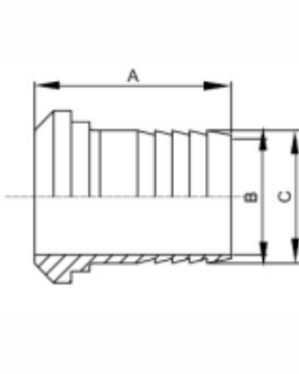 14AHR Plain Bevel Seat Rubber Hose Adapters