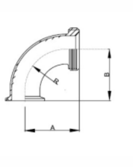2FMP-15 Clamp X Threaded Bevel Seat 90 Degree Elbow