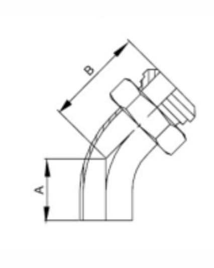 L2P Weld X Plain Bevel Seat 45 Degree Elbow
