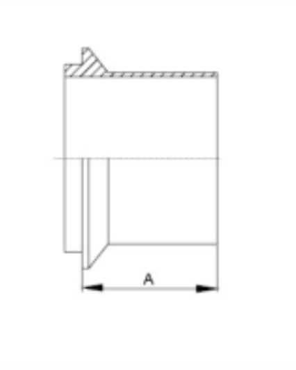 14WLIMale I-Line Long Weld Ferrule