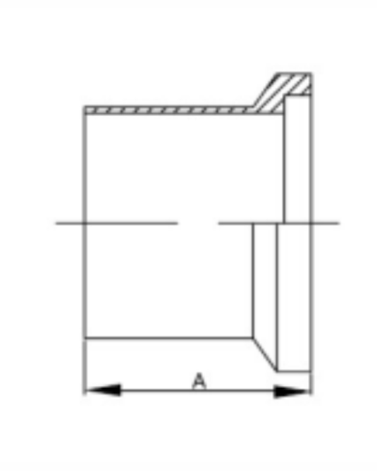 15WLIFemale I-Line Long Weld Ferrule