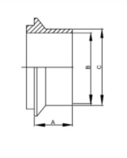14WHIMale I-Line Heavy Wall Tank Weld Ferrule