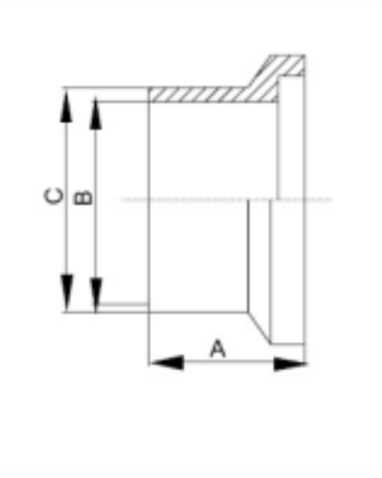 15WHIFemale I-Line Heavy Wall Tank Weld Ferrule